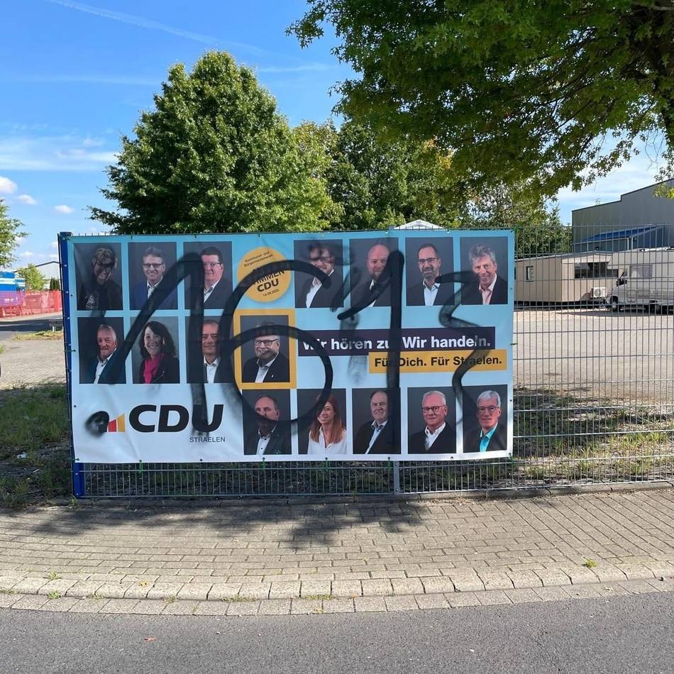 Kommunalwahl in NRW: Wahlplakate in Straelen beschmiert