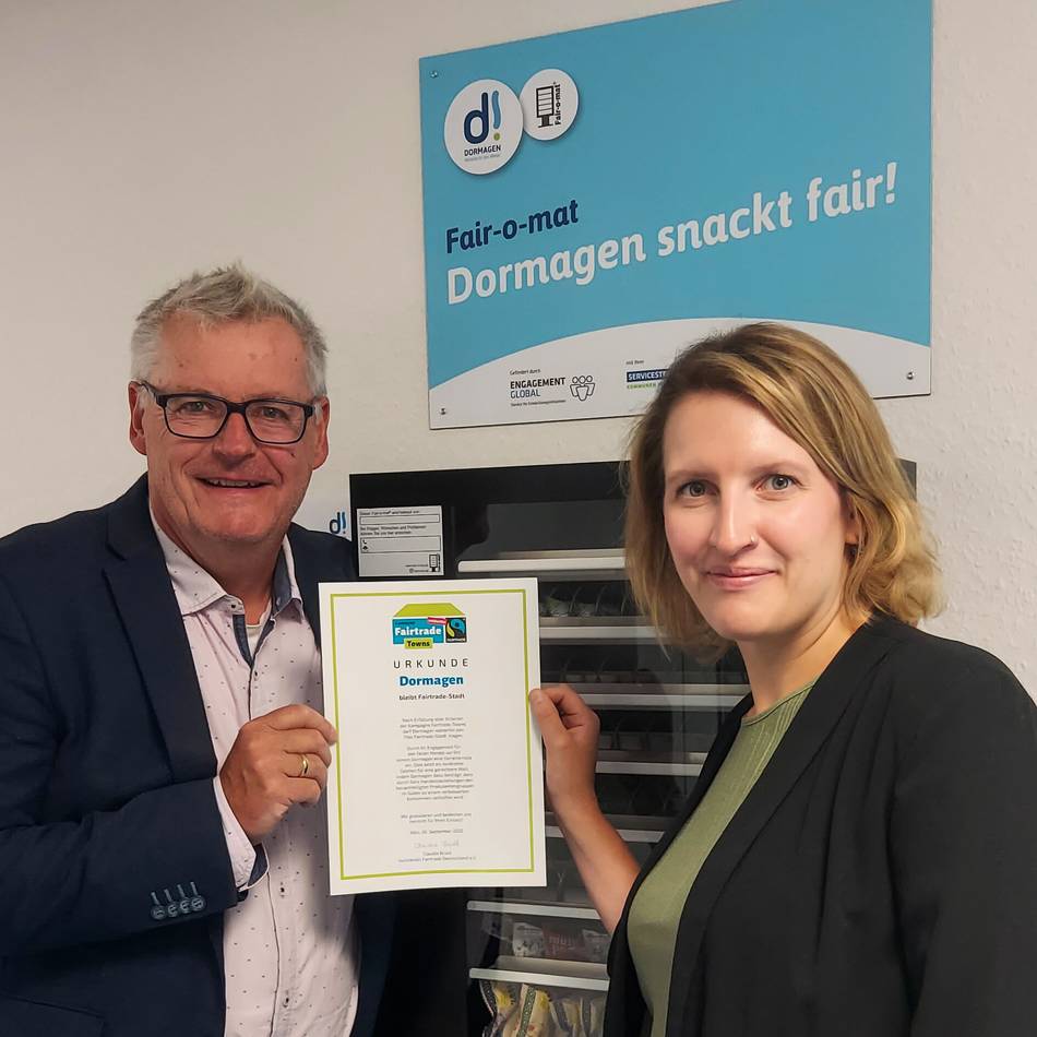 Engagement in Dormagen gewürdigt: Stadt erneut als „Fairtrade Town“ zertifiziert