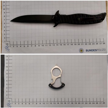 BPOL NRW: Bundespolizei findet Schlagring und Messer