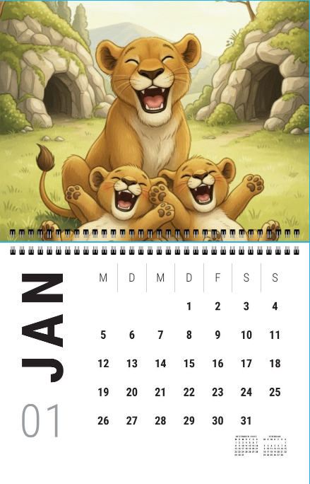 Kiaras Kalender für 2026
