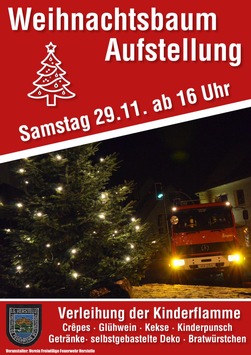 FW Beverungen: Weihnachtsbaumaufstellung in Herstelle / Gemeinsam in die Adventszeit starten