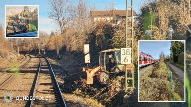Bundespolizeidirektion München: Bagger bremst S-Bahn aus – Keine Verletzten, geringer Schaden