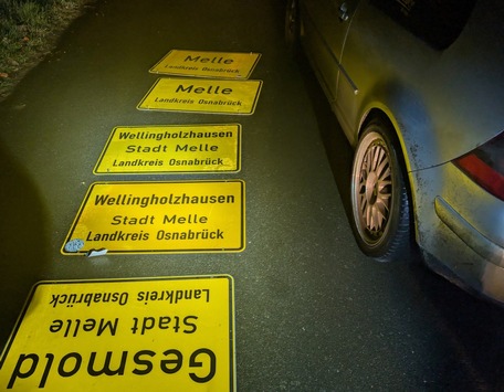 POL-OS: Melle: Fünf Ortsschilder im Kofferraum – Routinekontrolle mit Überraschungseffekt