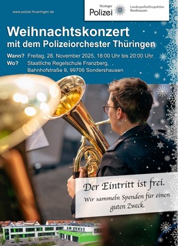 LPI-NDH: Weihnachtliche Klänge mit dem Polizeiorchester Thüringen in der Franzbergschule
