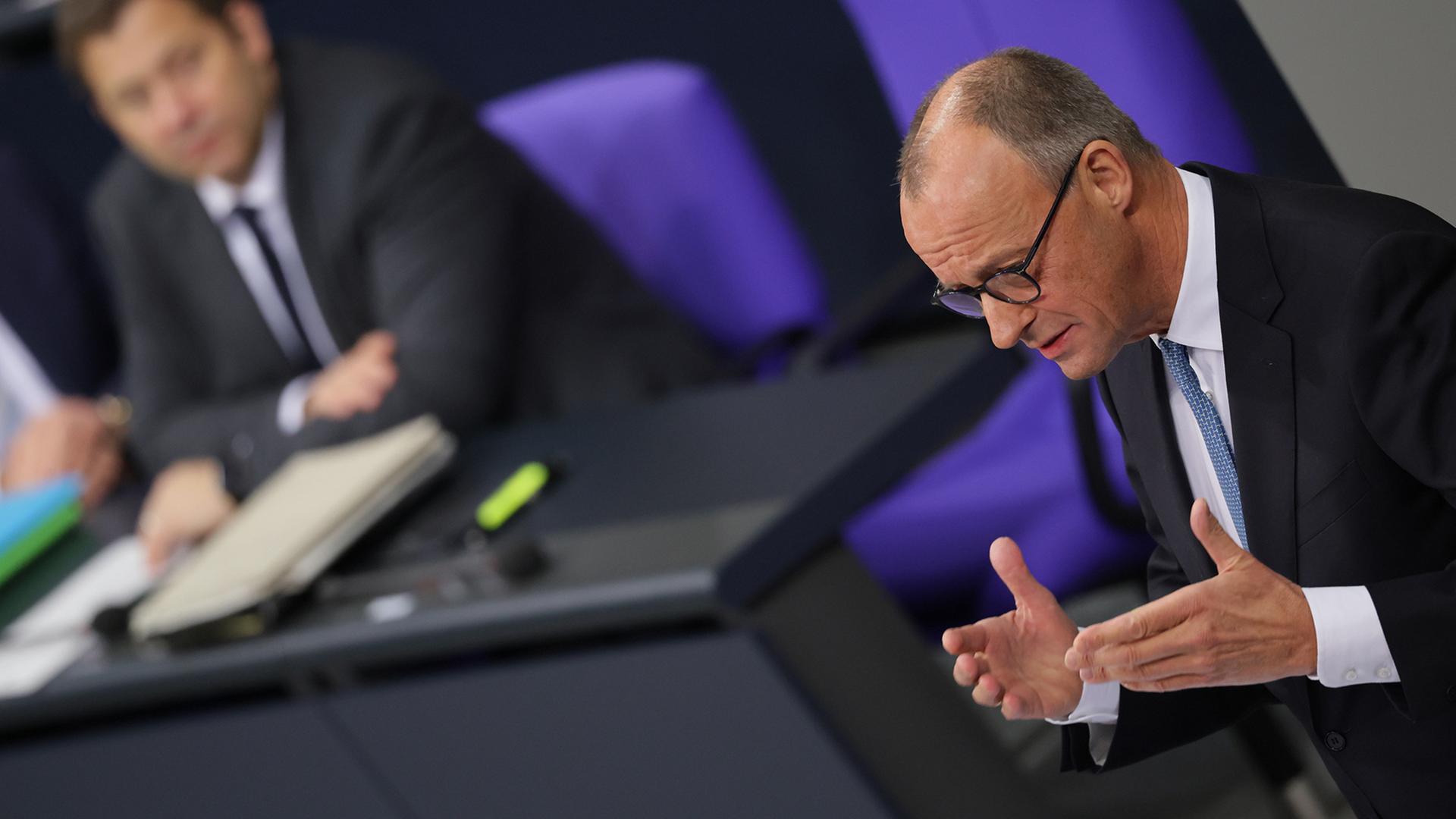 Merz widerspricht im Bundestag Weidels Vorwürfen energisch