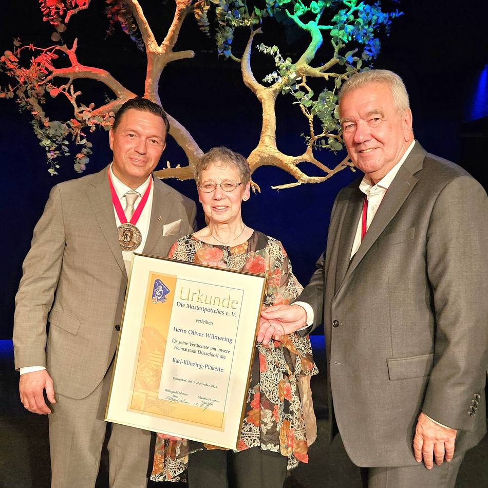 Ehrung für Düsseldorf: Karl-Klinzing-Plakette an Schausteller Oliver Wilmering verliehen