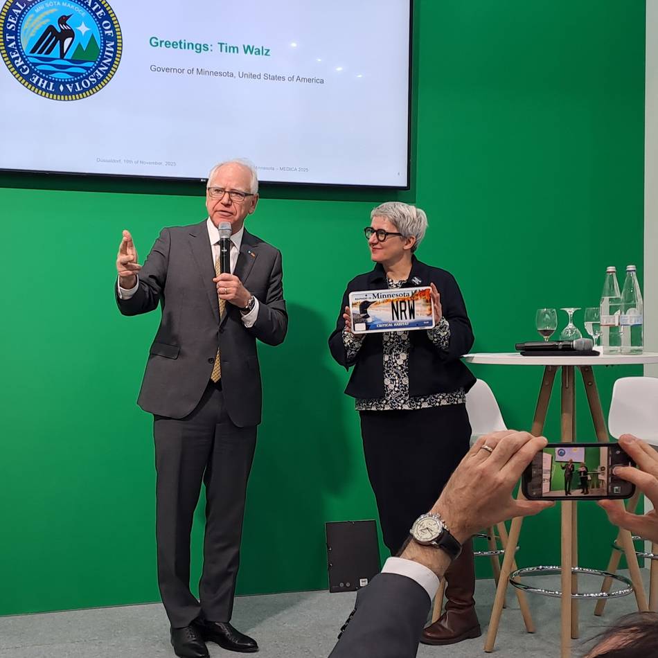 US-Vizepräsidentschaftskandidat: Tim Walz in Düsseldorf – „Menschen scheinen mit Neid auf NRW zu blicken“