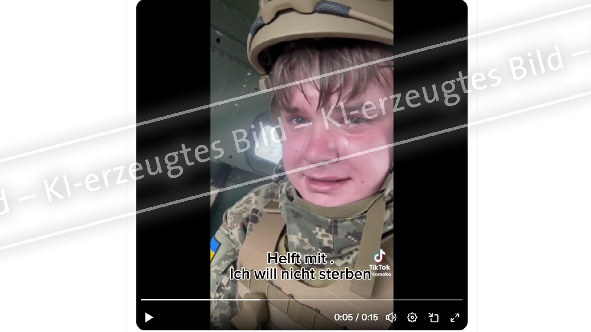 Videos von weinenden ukrainischen Soldaten sind KI-Fälschungen