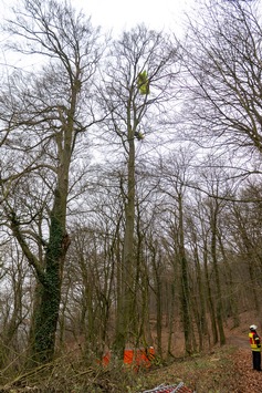 FW Porta Westfalica: 17.12.2025 – Barkhausen: Absturz Paragleiter / Person aus ca. 20m Höhe gerettet