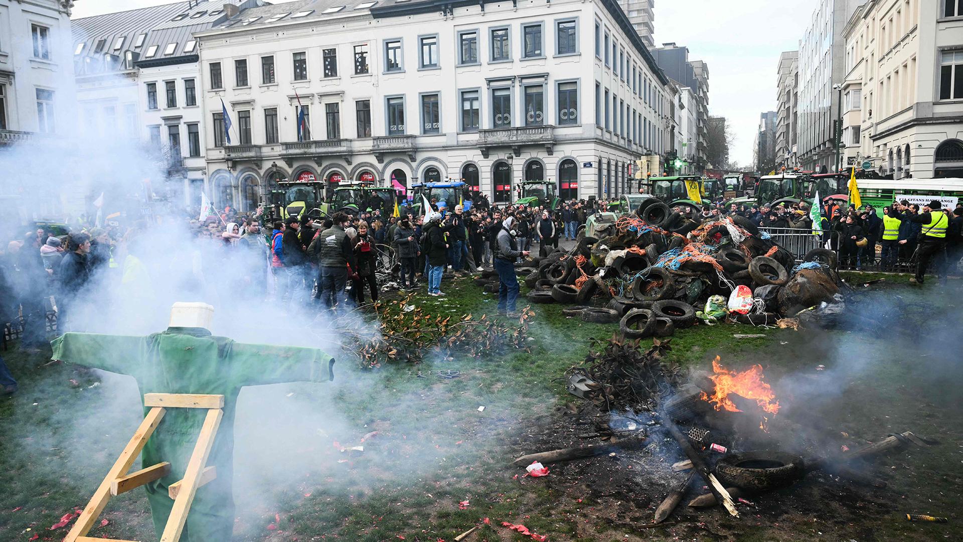 Landwirte protestieren in Brüssel gegen das Mercosur-Handelsabkommen