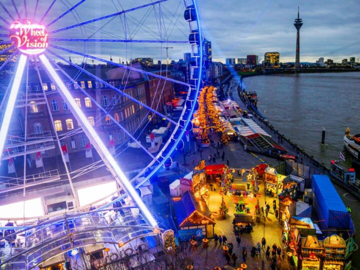 Burgplatz und Corneliusplatz: Saisonende naht – so lang haben Riesenrad und Eisbahn in Düsseldorf noch geöffnet